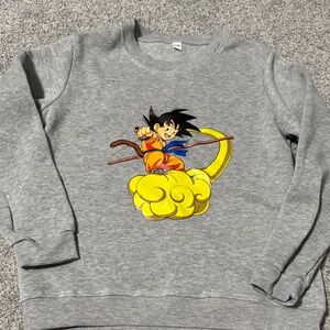 Gray Kids Sweatshirt with Cartoon Print